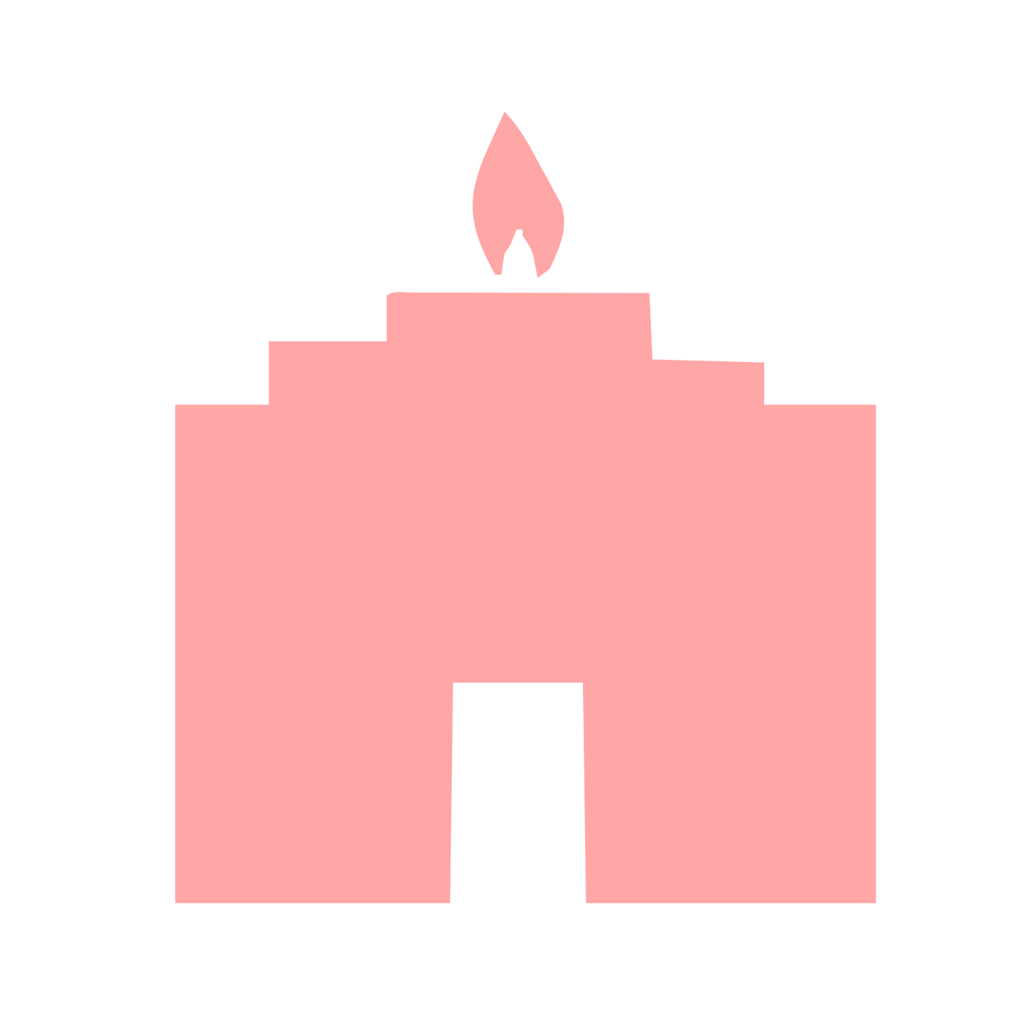 Brutalist Candle Building Logo #ffa6a6