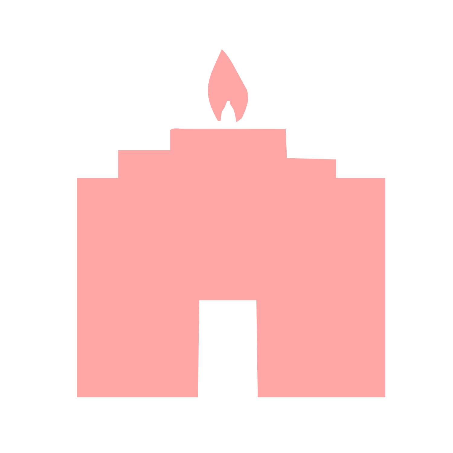 Brutalist Candle Building Logo #ffa6a6