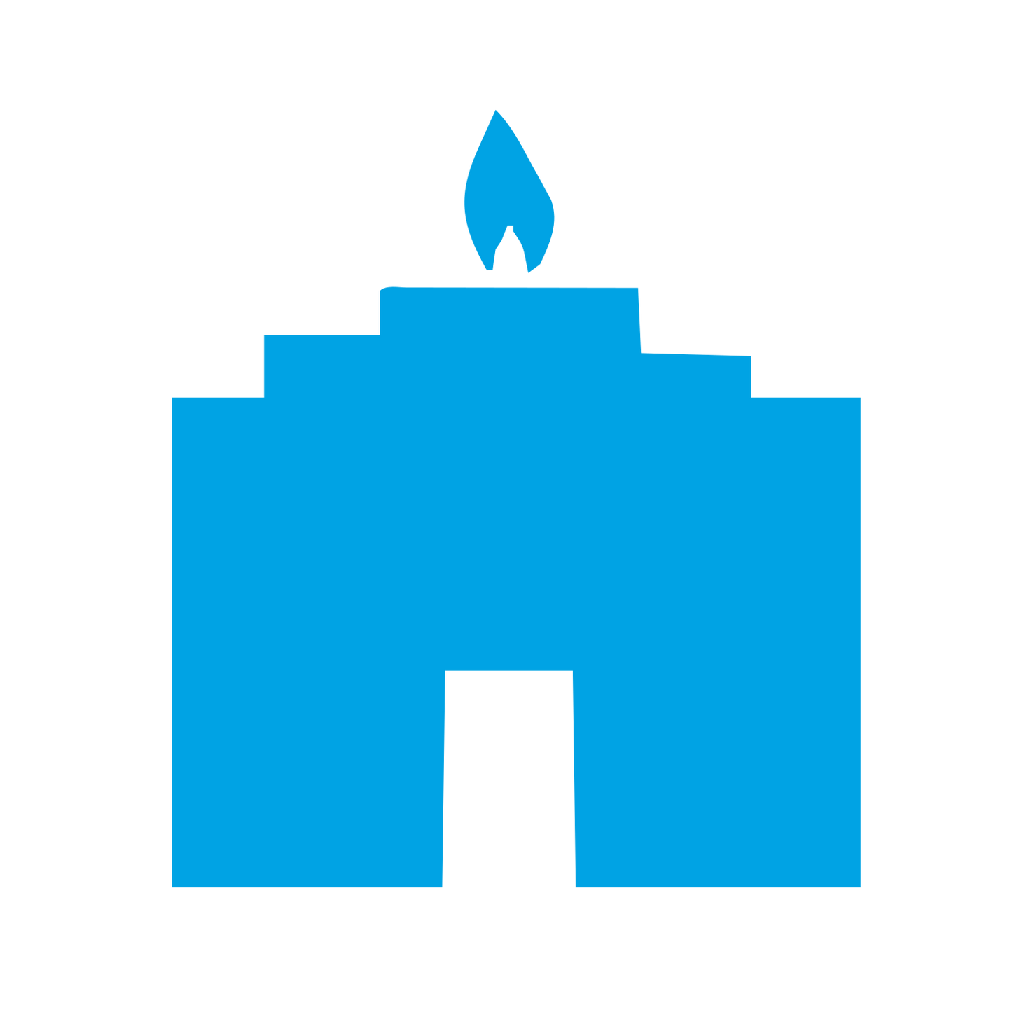 Brutalist Candle Building Logo #00a3e4