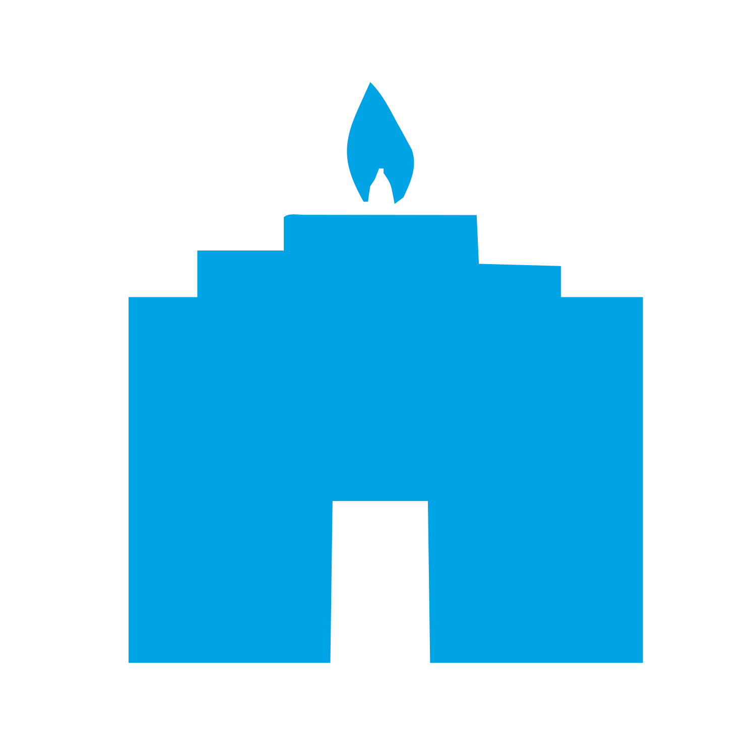 Brutalist Candle Building Logo #00a3e4