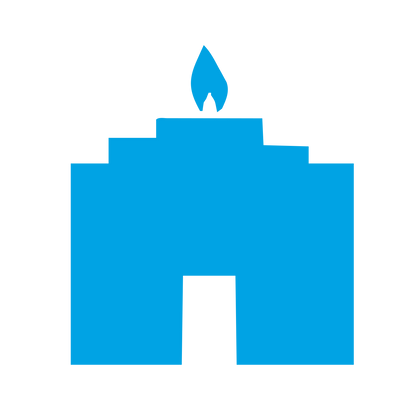Brutalist Candle Building Logo #00a3e4