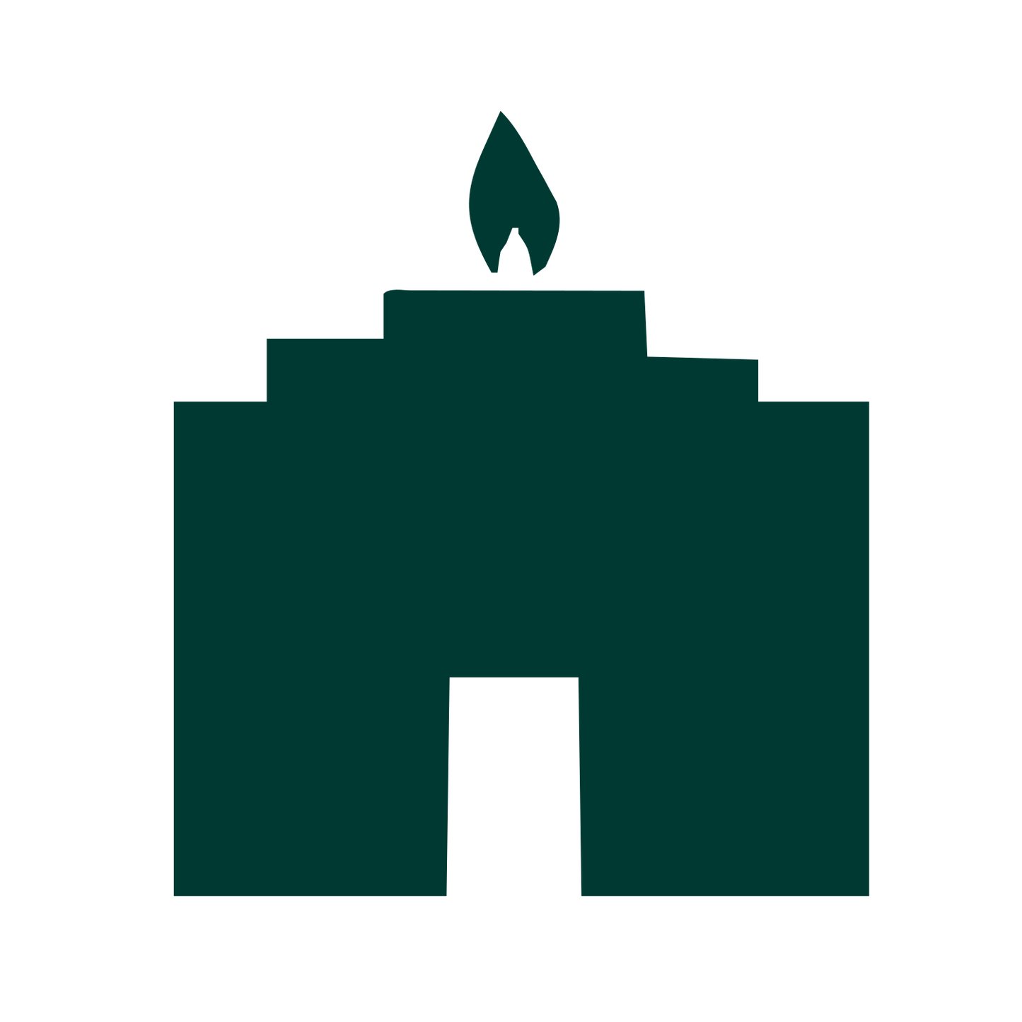 Brutalist Candle Building Logo #003932
