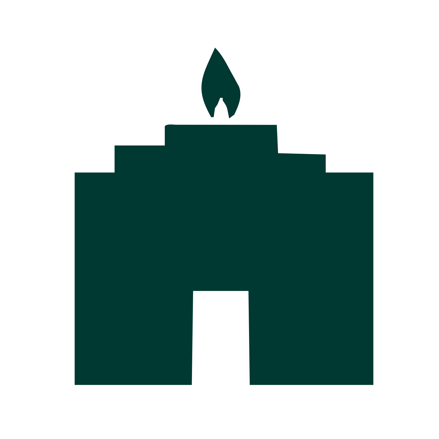 Brutalist Candle Building Logo #003932