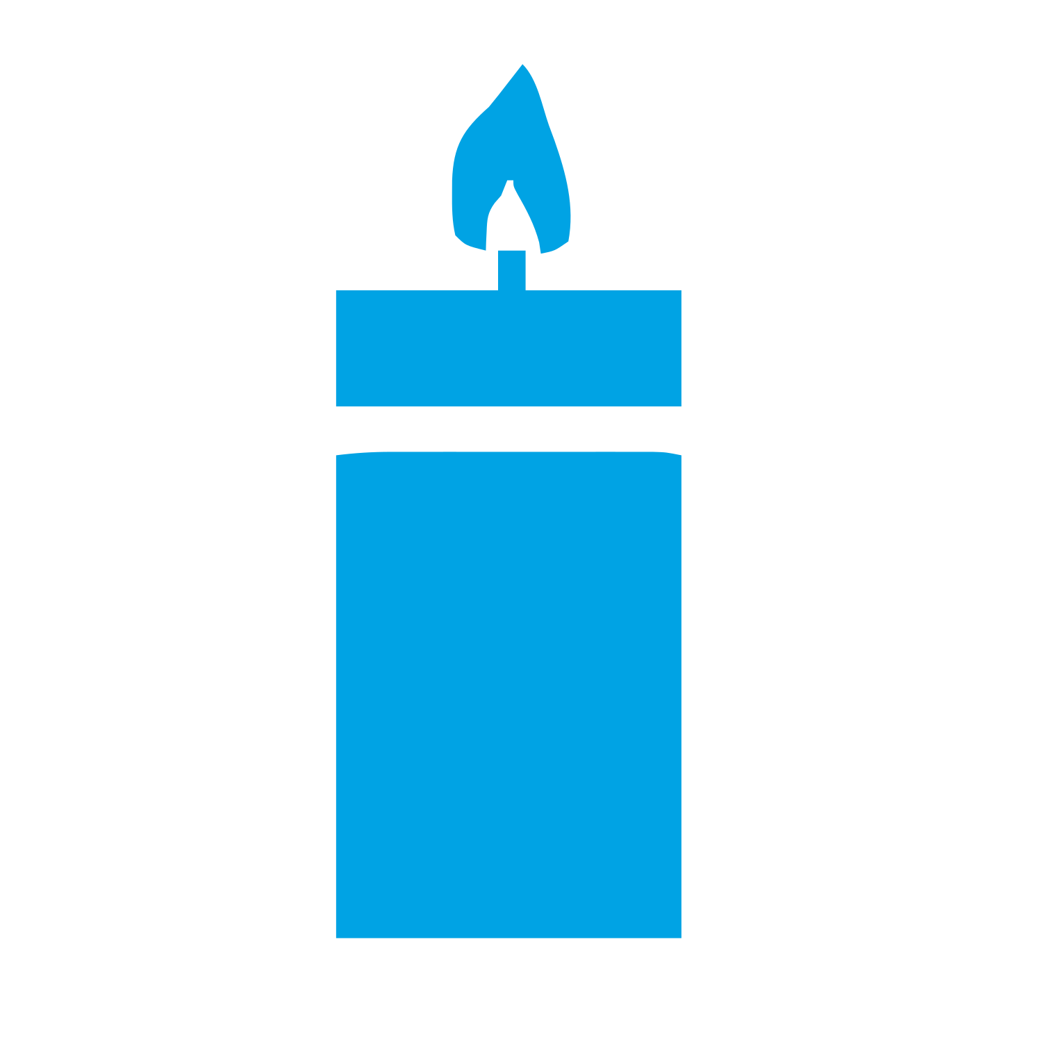 Solid Block Candle Logo #00a3e4