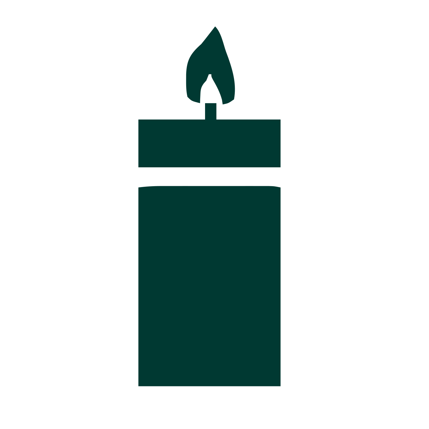 Solid Block Candle Logo #003932