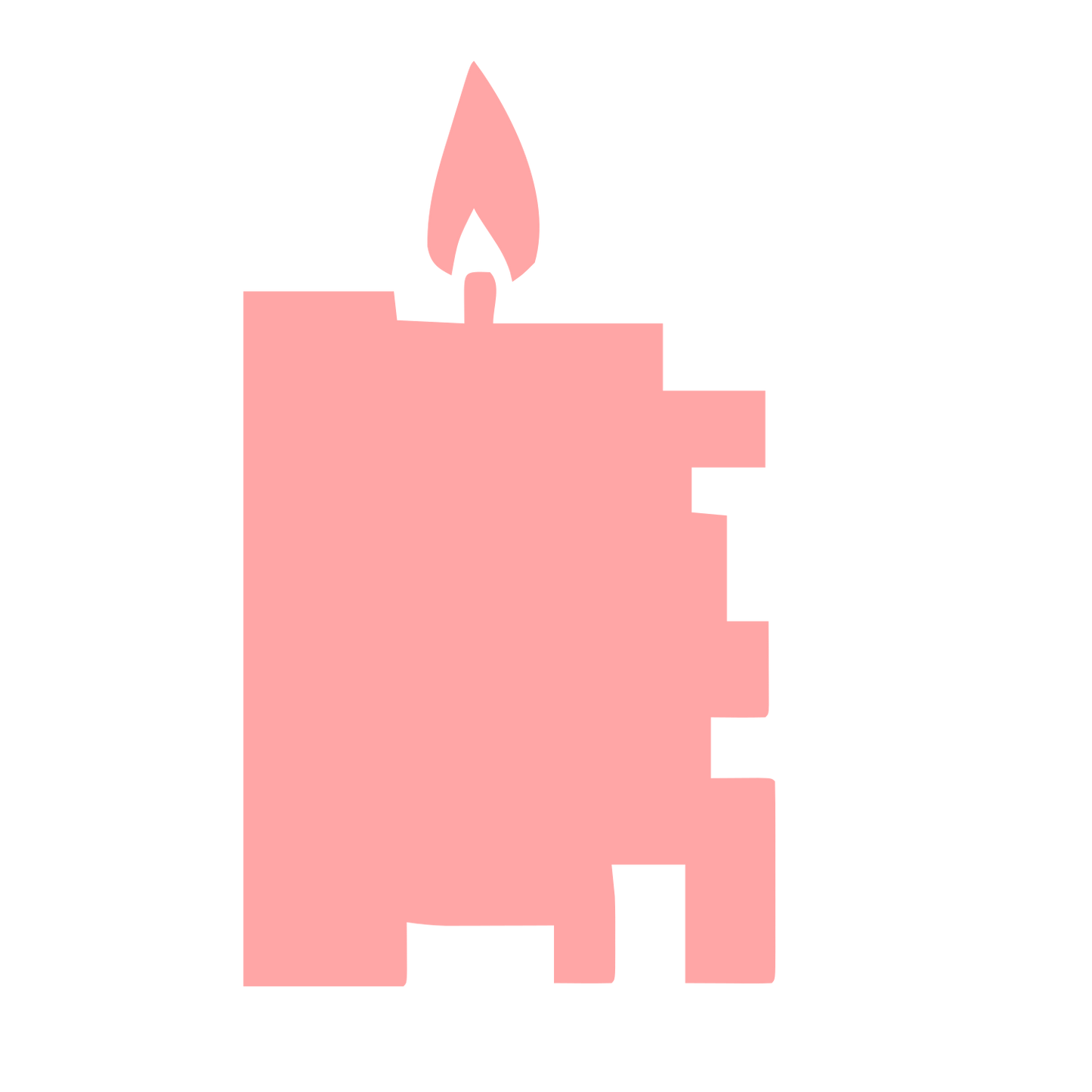 Brutalist Candle Block Logo #ffa6a6