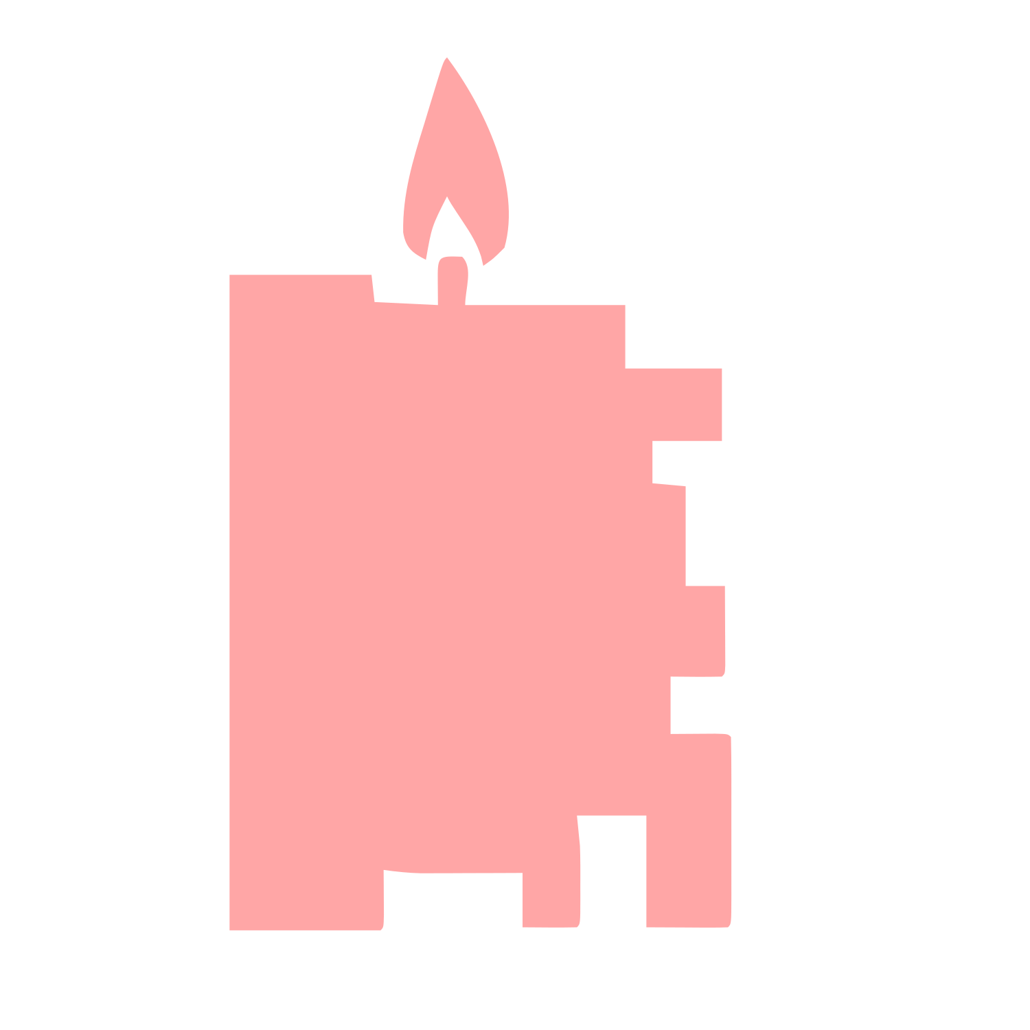 Brutalist Candle Block Logo #ffa6a6