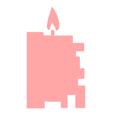 Brutalist Candle Block Logo #ffa6a6