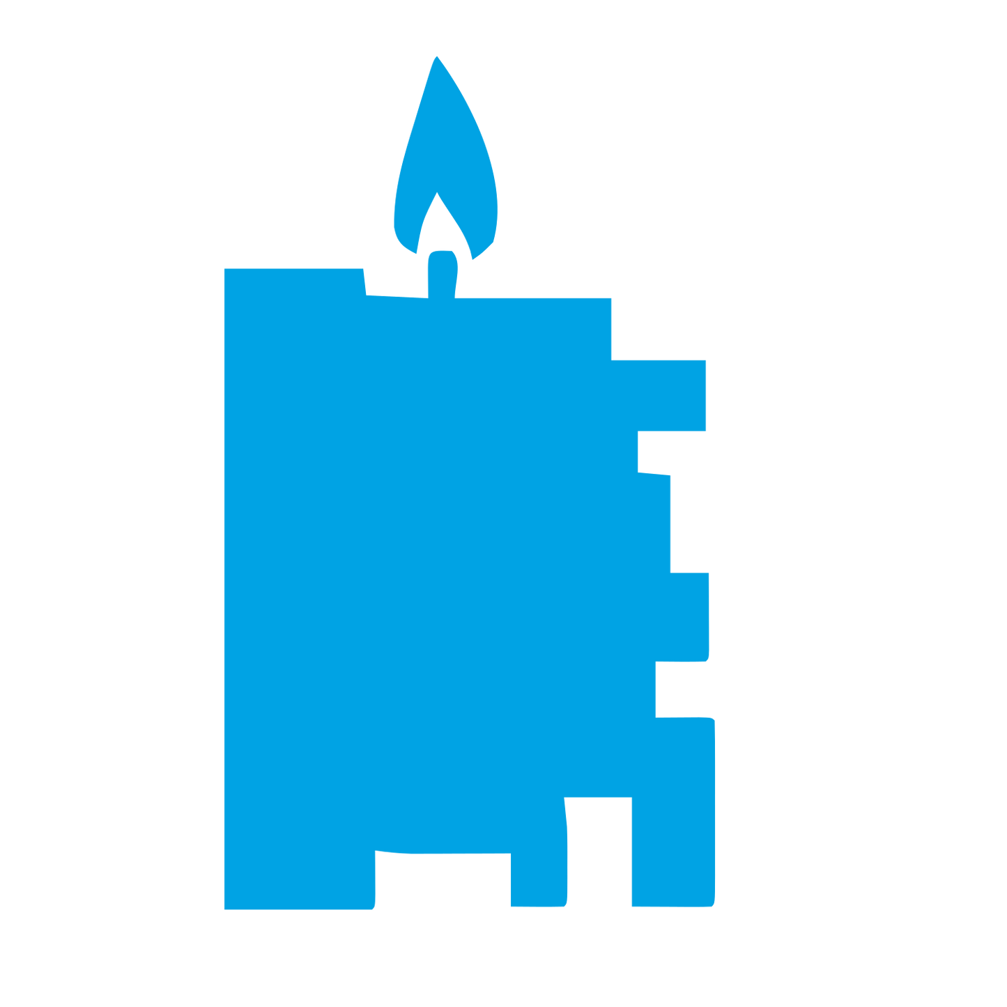 Brutalist Candle Block Logo #00a3e4