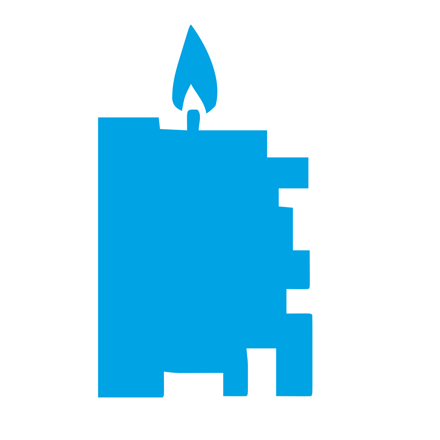 Brutalist Candle Block Logo #00a3e4