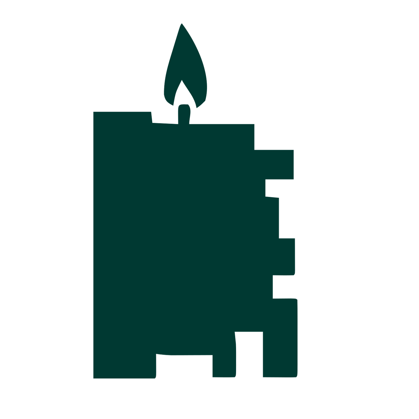 Brutalist Candle Block Logo #003932