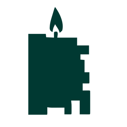 Brutalist Candle Block Logo #003932