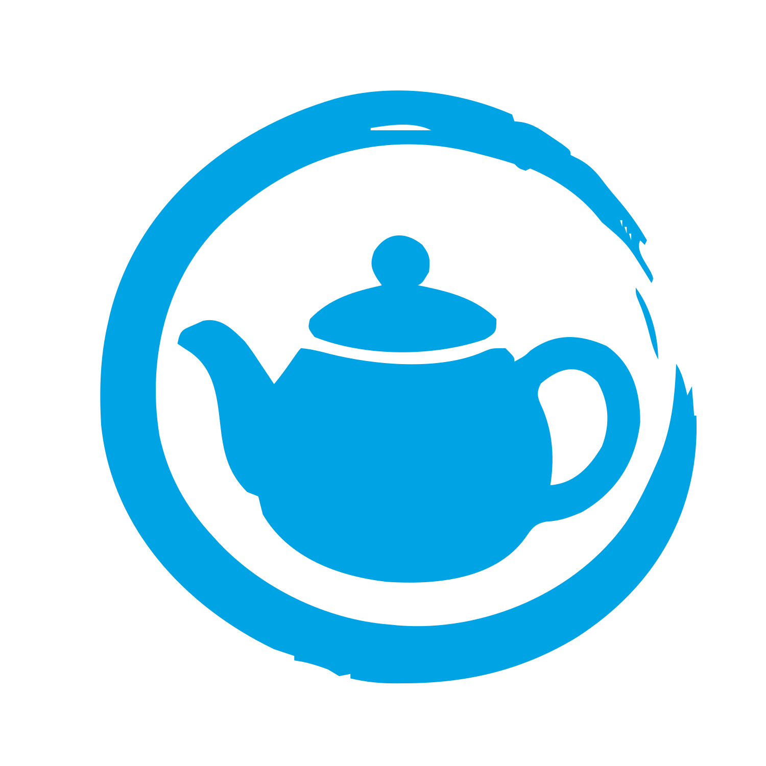 Hand-Drawn Teapot Circle Logo #00a3e4