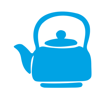 Kettle Teapot Silhouette Logo #00a3e4