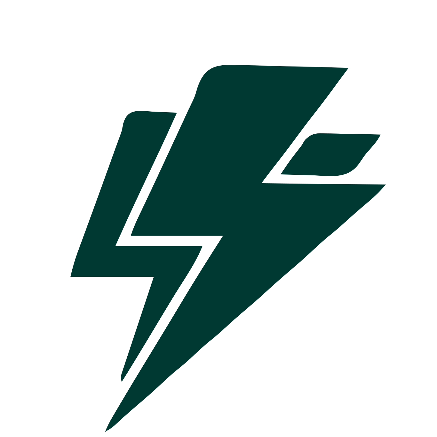 Layered Lightning Bolt Logo #003932