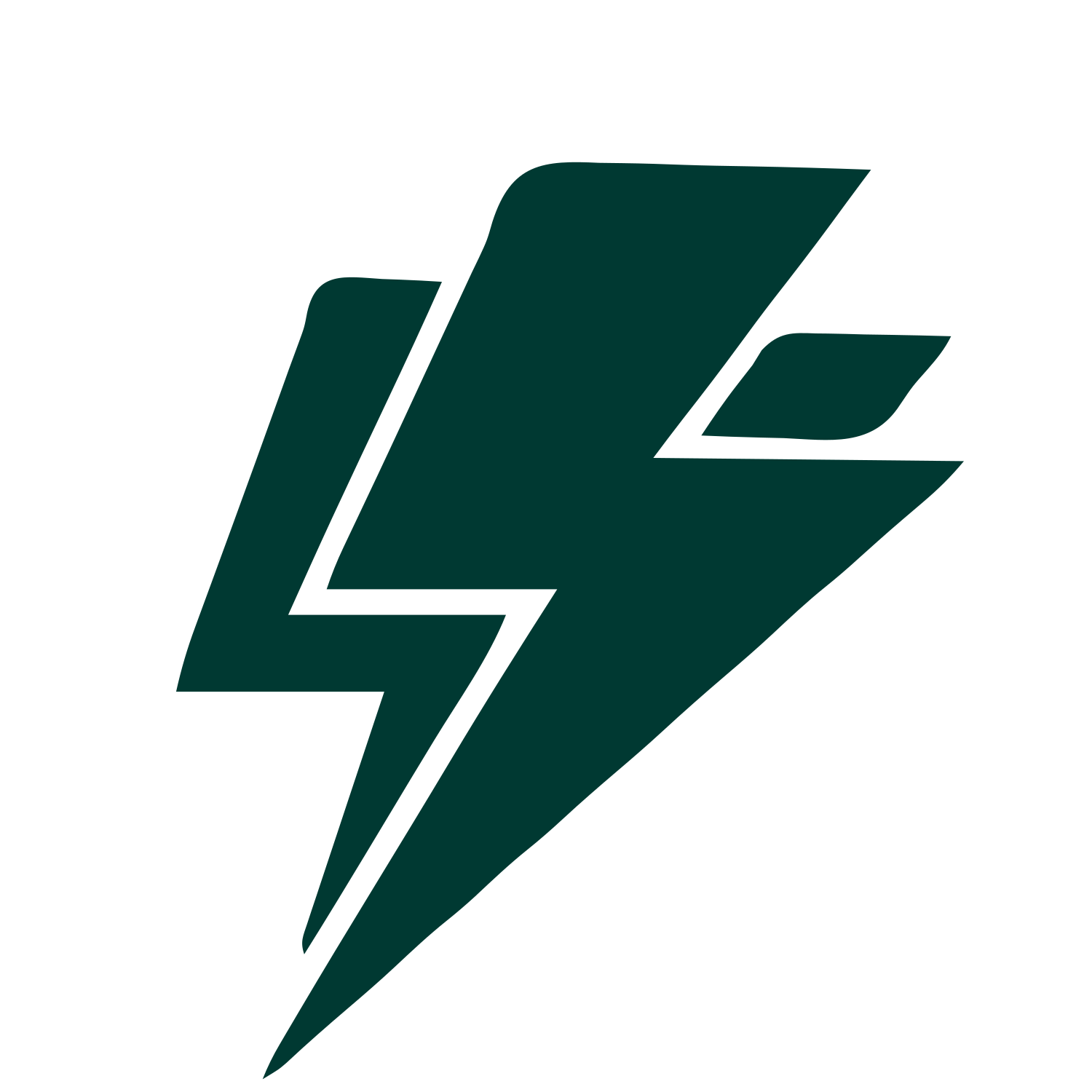 Layered Lightning Bolt Logo #003932