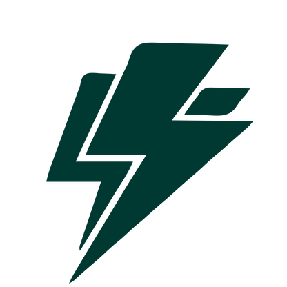 Layered Lightning Bolt Logo #003932
