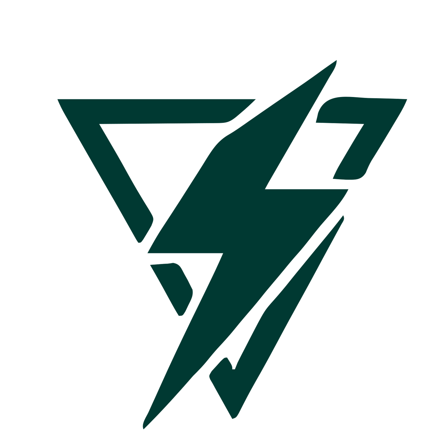 Lightning Bolt Triangle Logo #003932