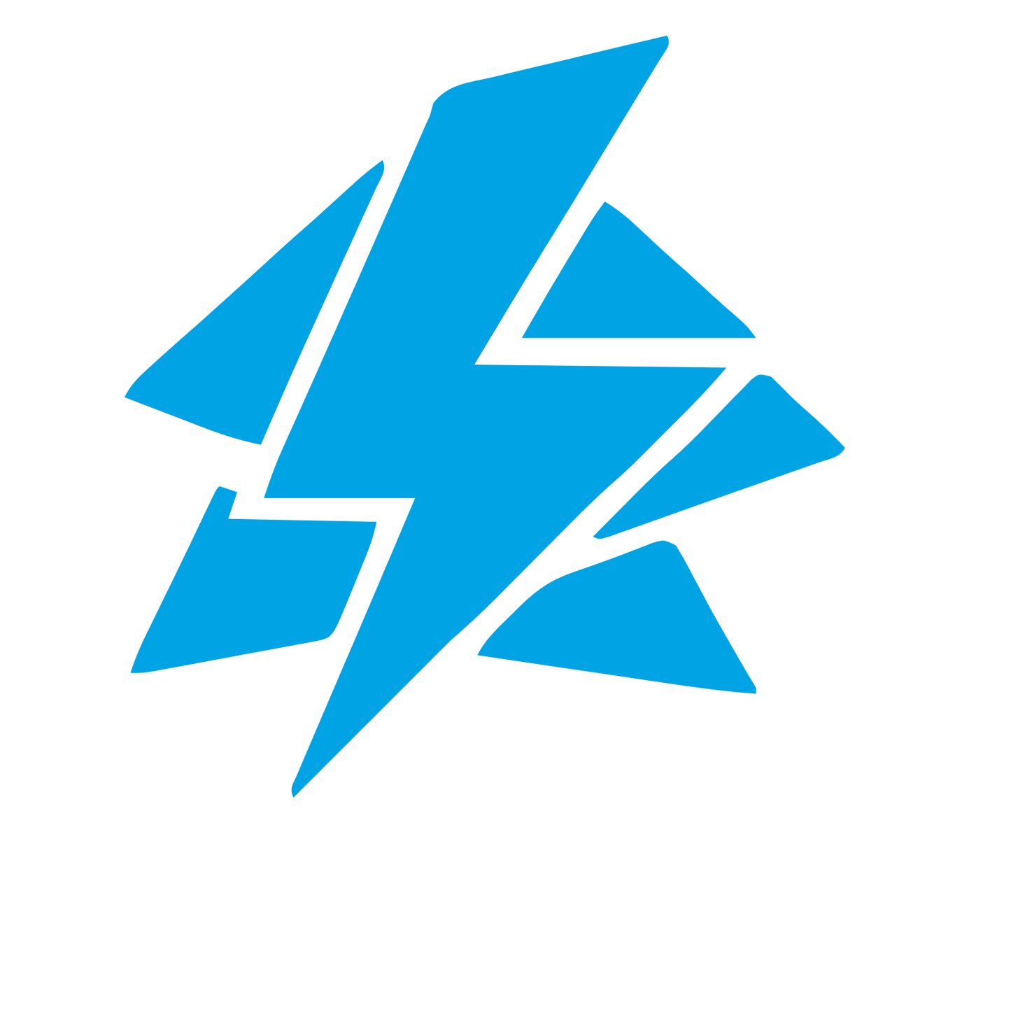 Layered Lightning Bolt Logo #00a3e4