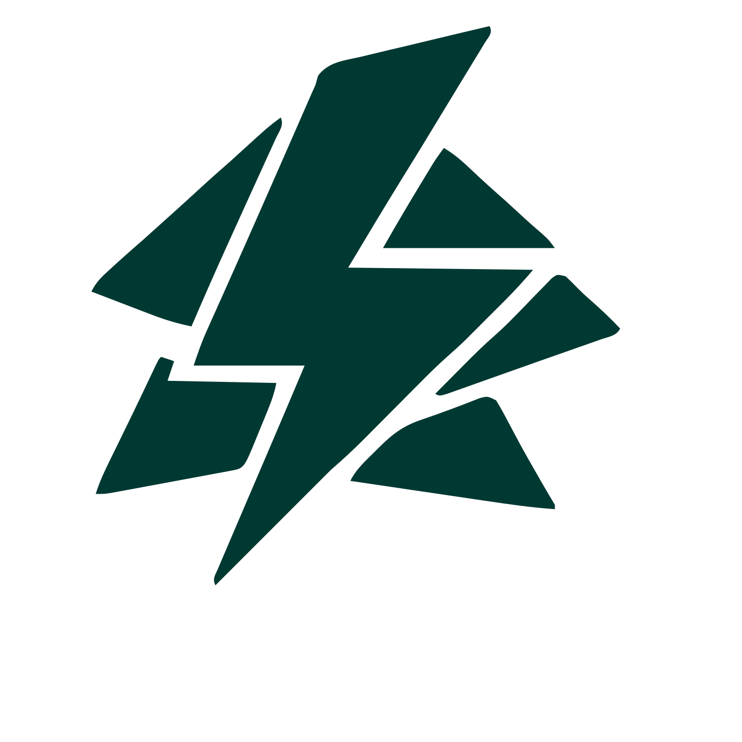 Layered Lightning Bolt Logo #003932