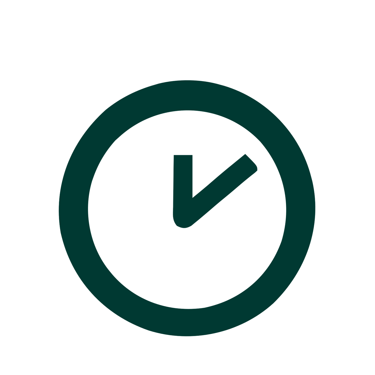 Clock Face Minimal Logo #003932