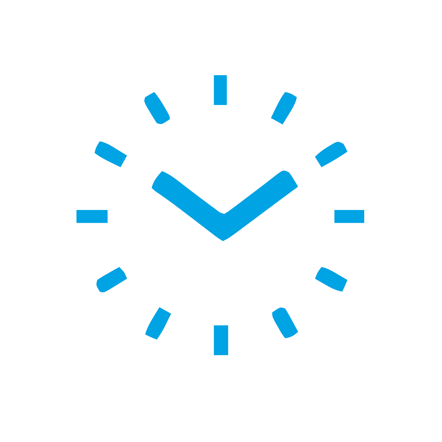 Minimalist Clock Face Logo #00a3e4