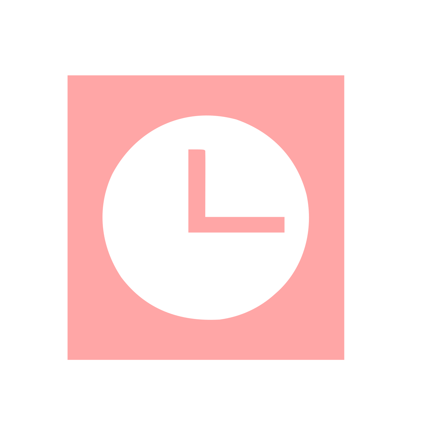 Clock Square Frame Logo #ffa6a6