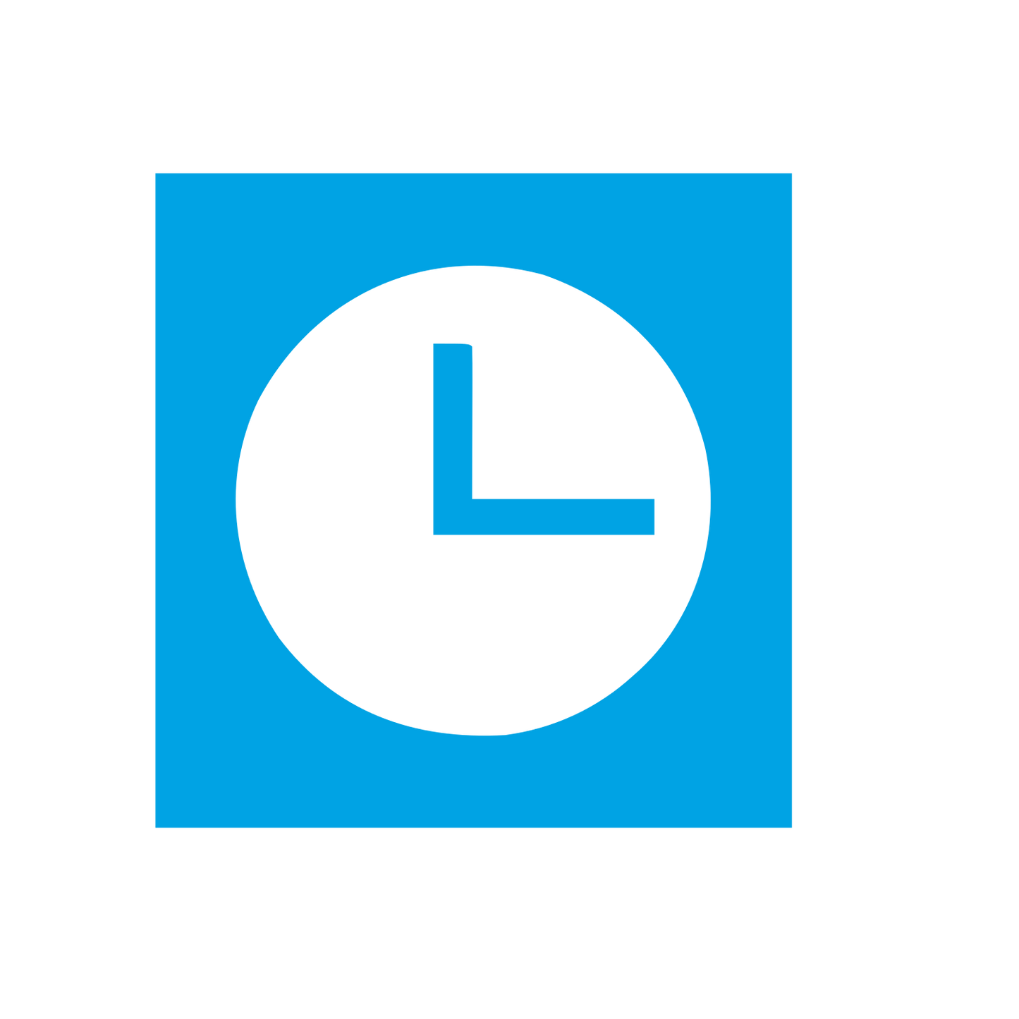 Clock Square Frame Logo #00a3e4
