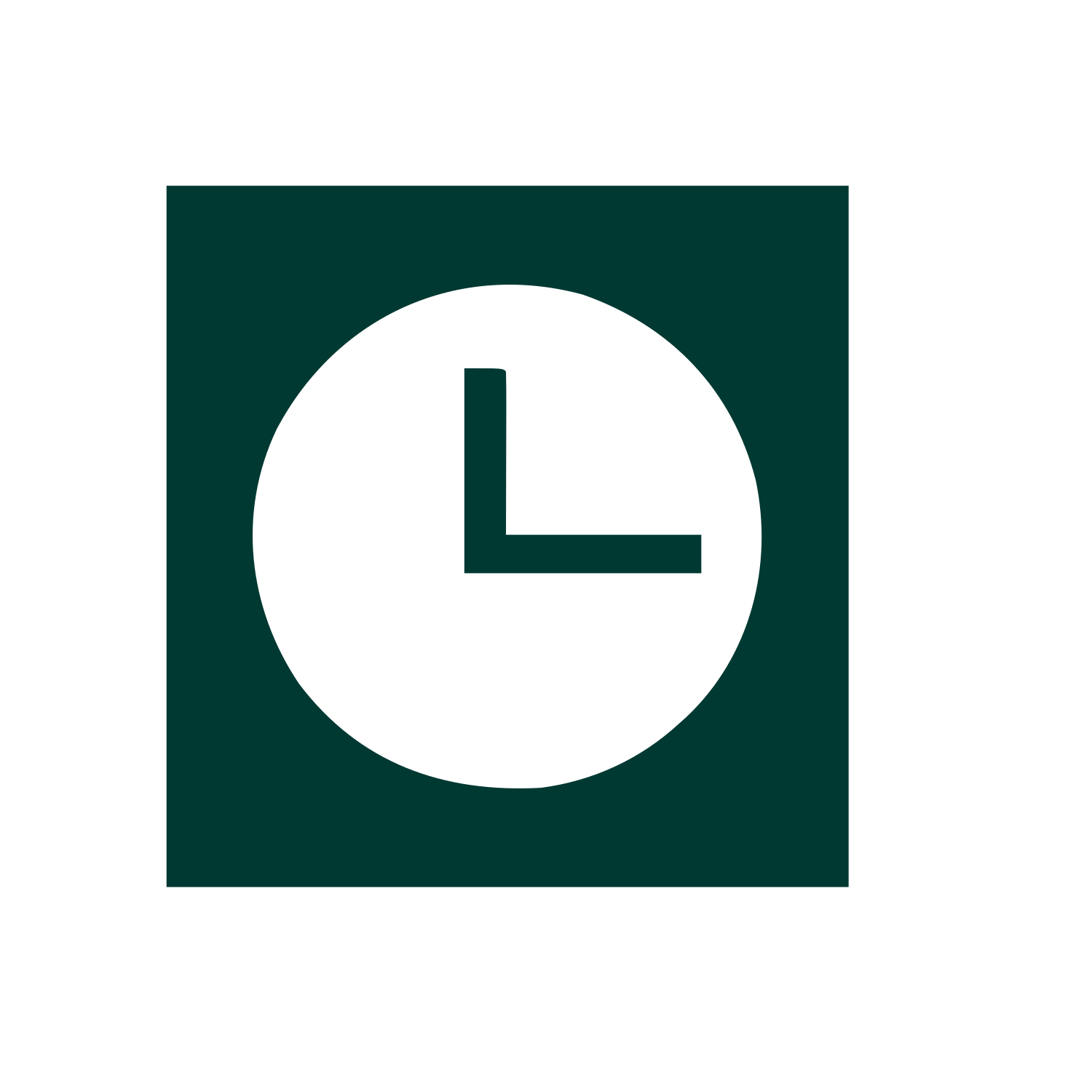 Clock Square Frame Logo #003932