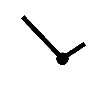 Minimalist Clock Hands Logo
