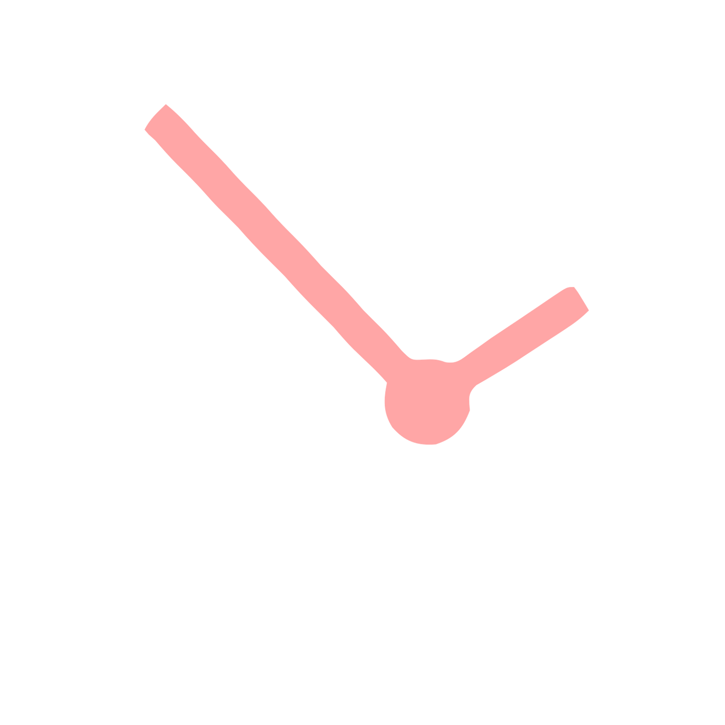 Minimalist Clock Hands Logo #ffa6a6