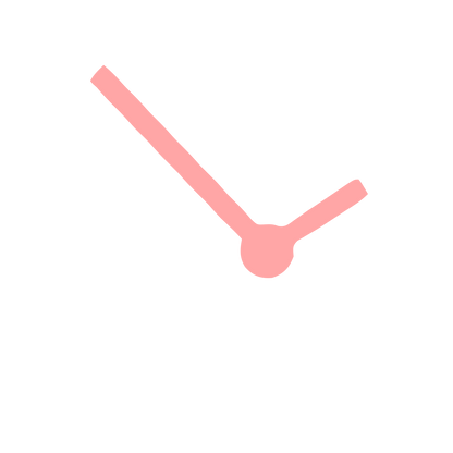 Minimalist Clock Hands Logo #ffa6a6