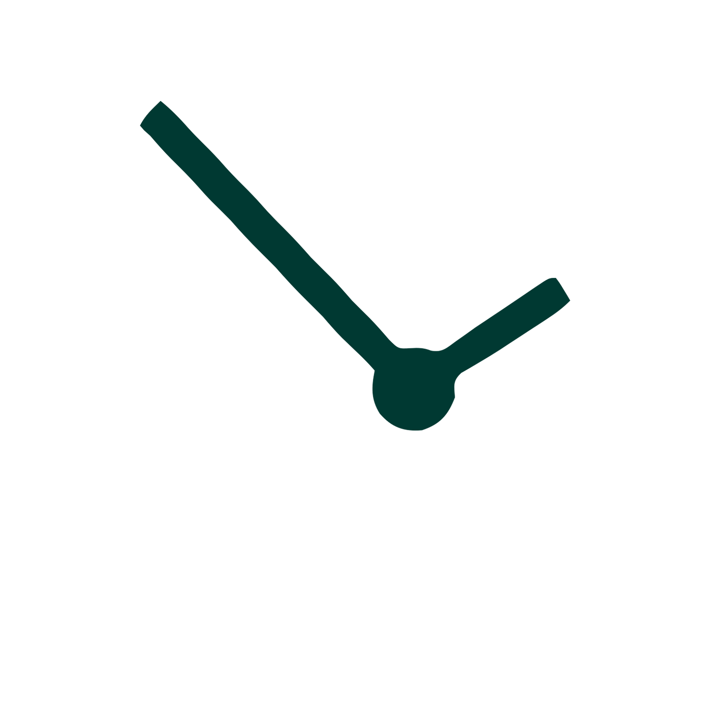 Minimalist Clock Hands Logo #003932
