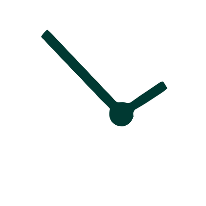 Minimalist Clock Hands Logo #003932