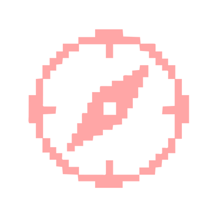 Pixel Art Compass Logo #ffa6a6