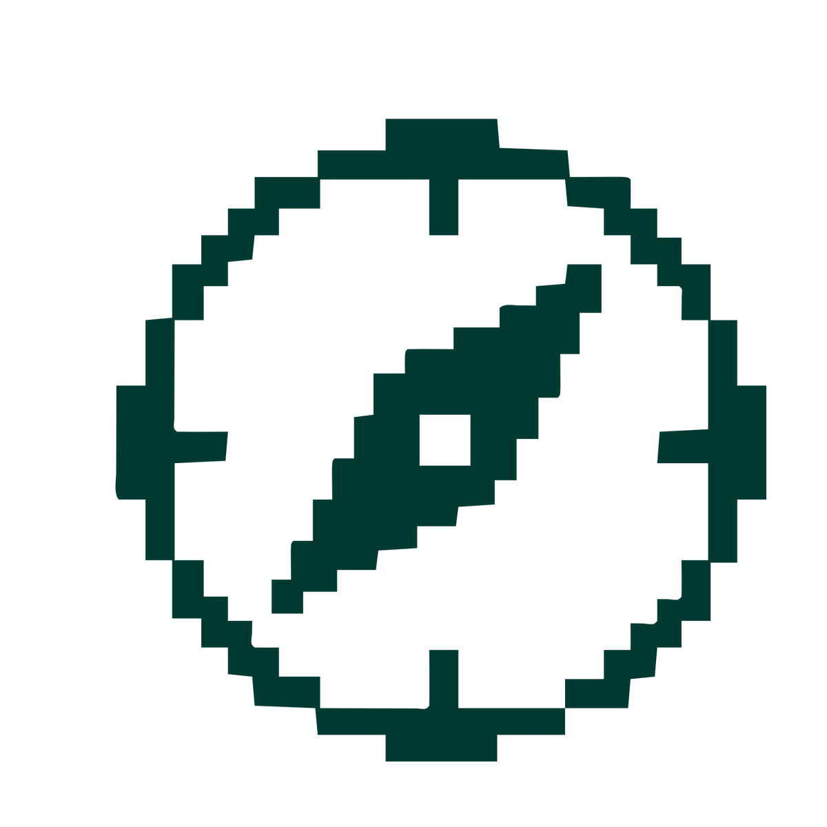 Pixel Art Compass Logo #003932