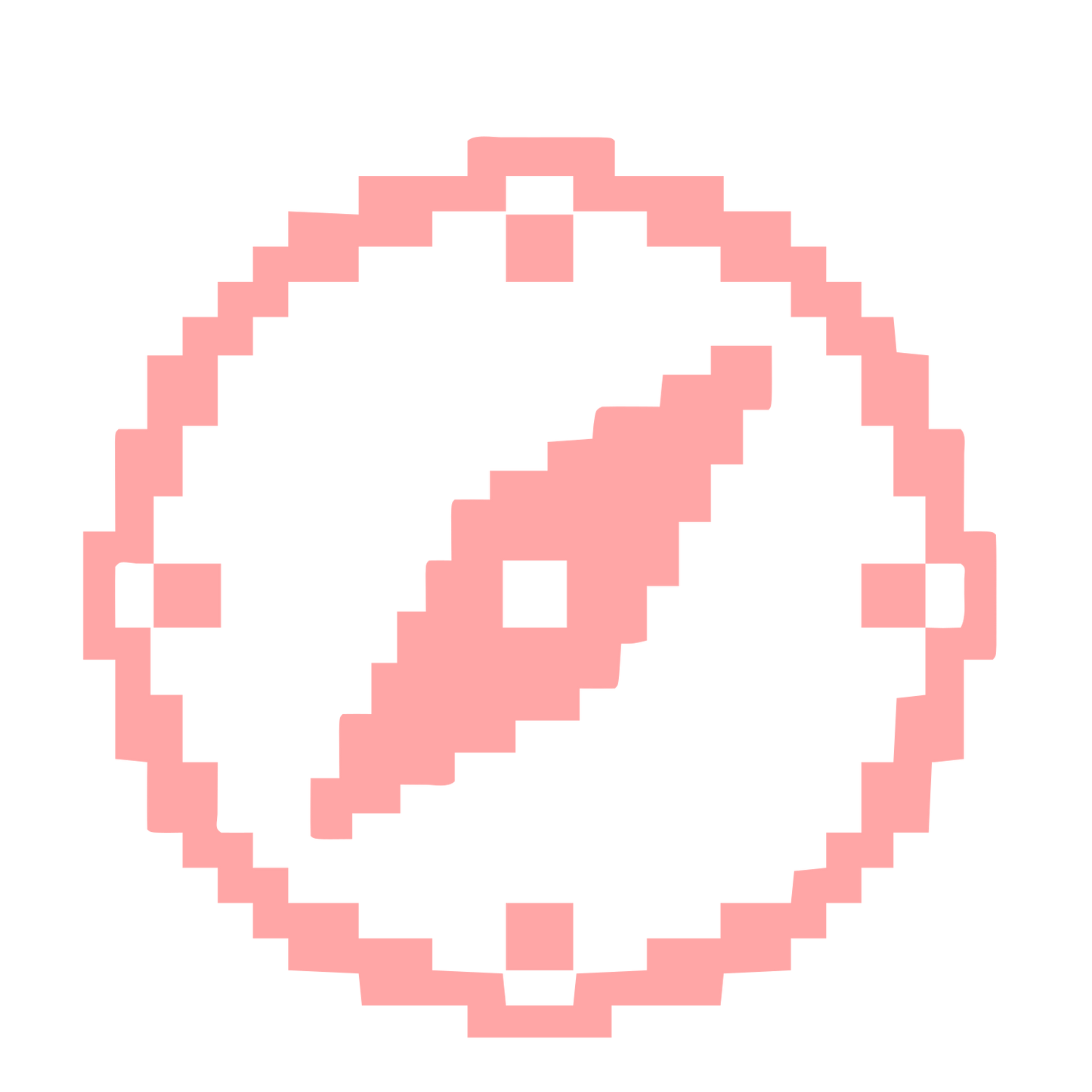 Pixel Compass Logo #ffa6a6