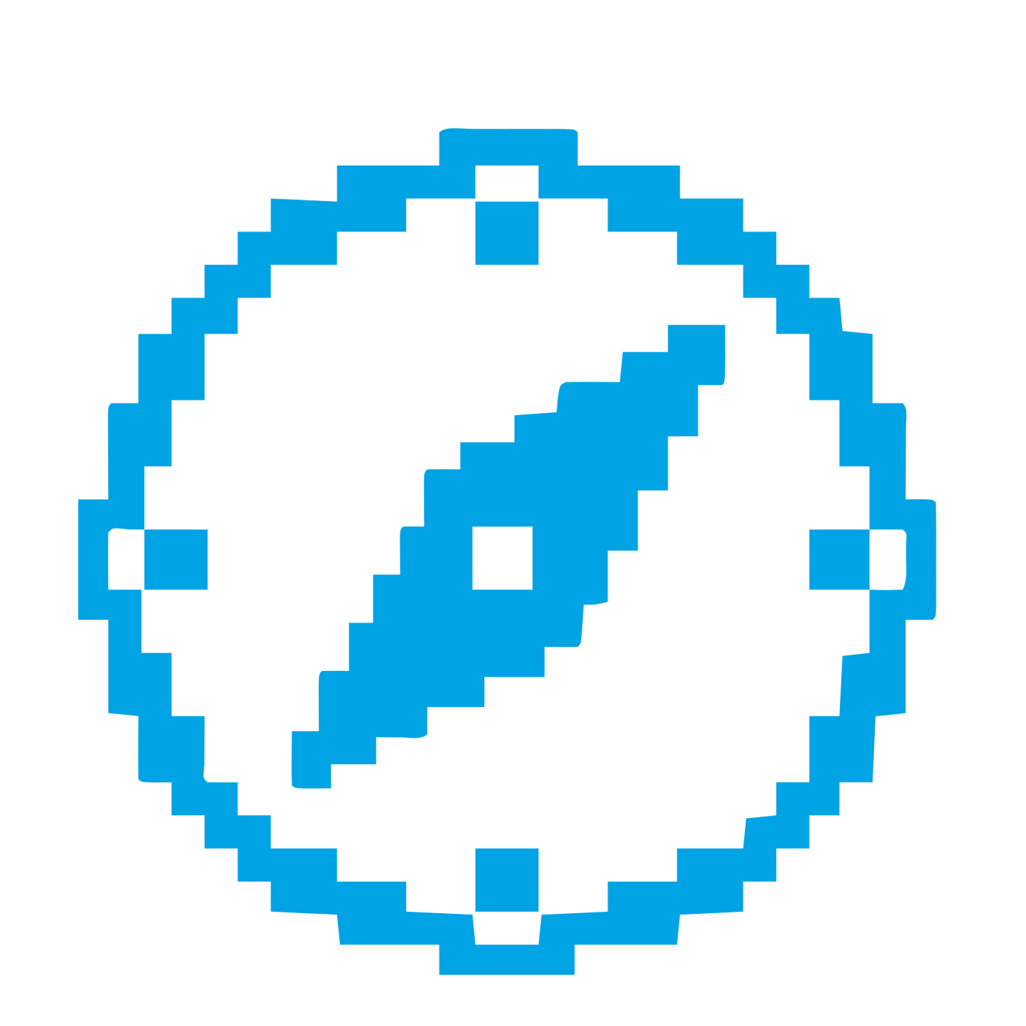 Pixel Compass Logo #00a3e4