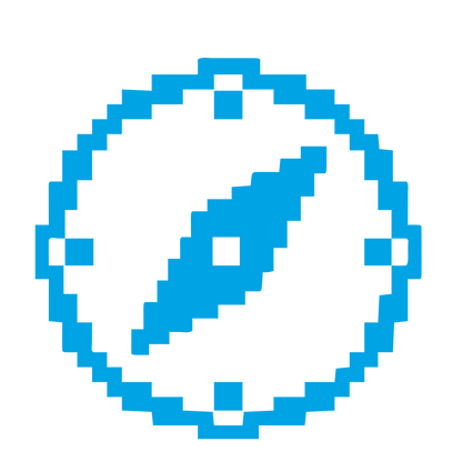 Pixel Compass Logo #00a3e4