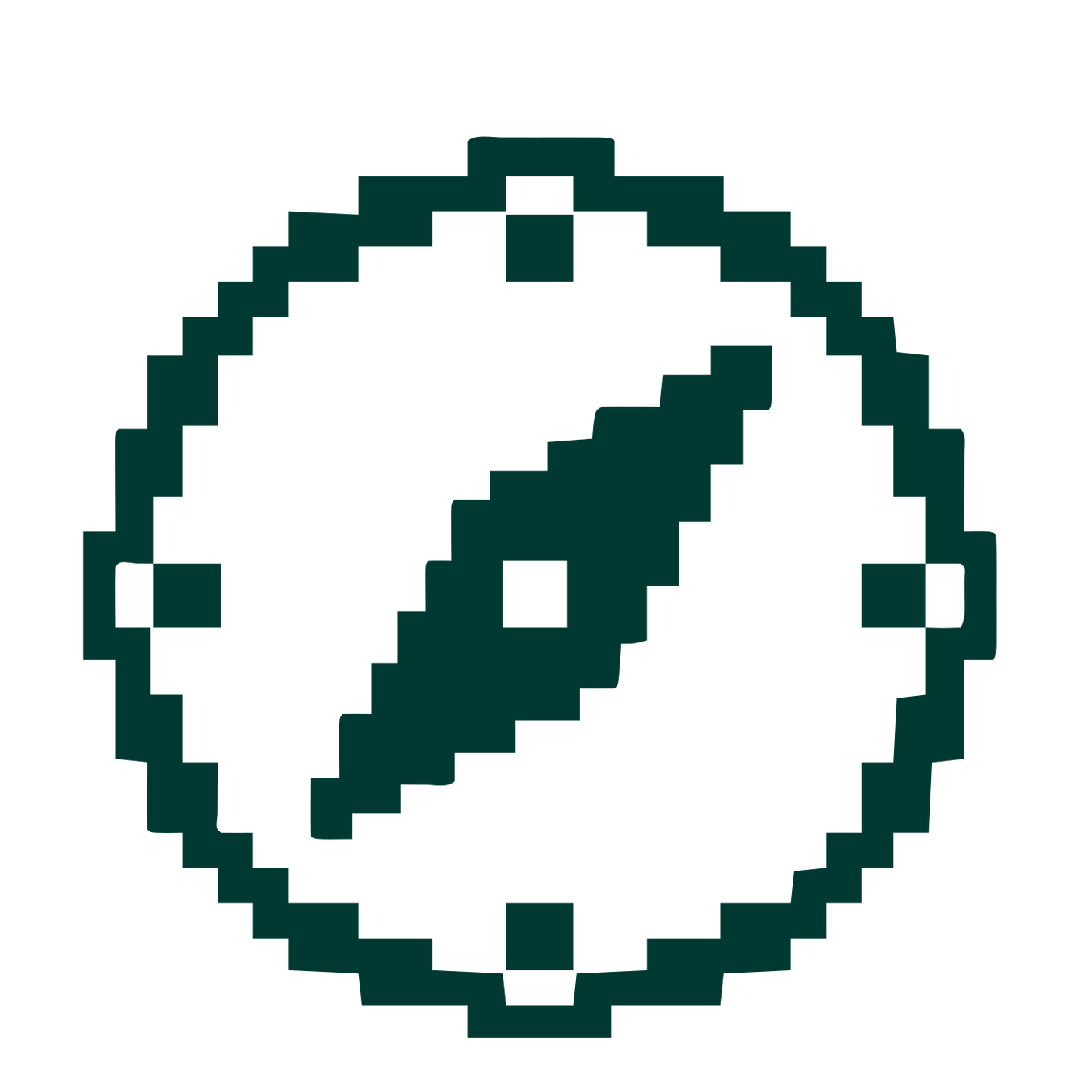 Pixel Compass Logo #003932