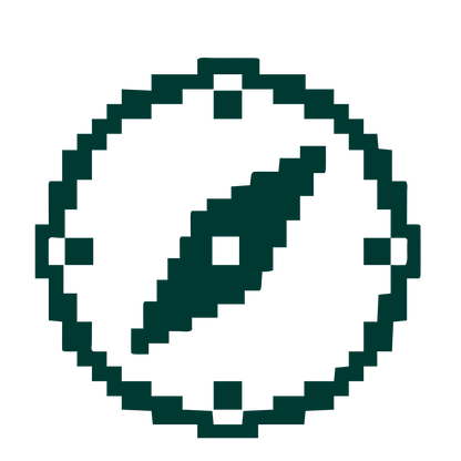 Pixel Compass Logo #003932