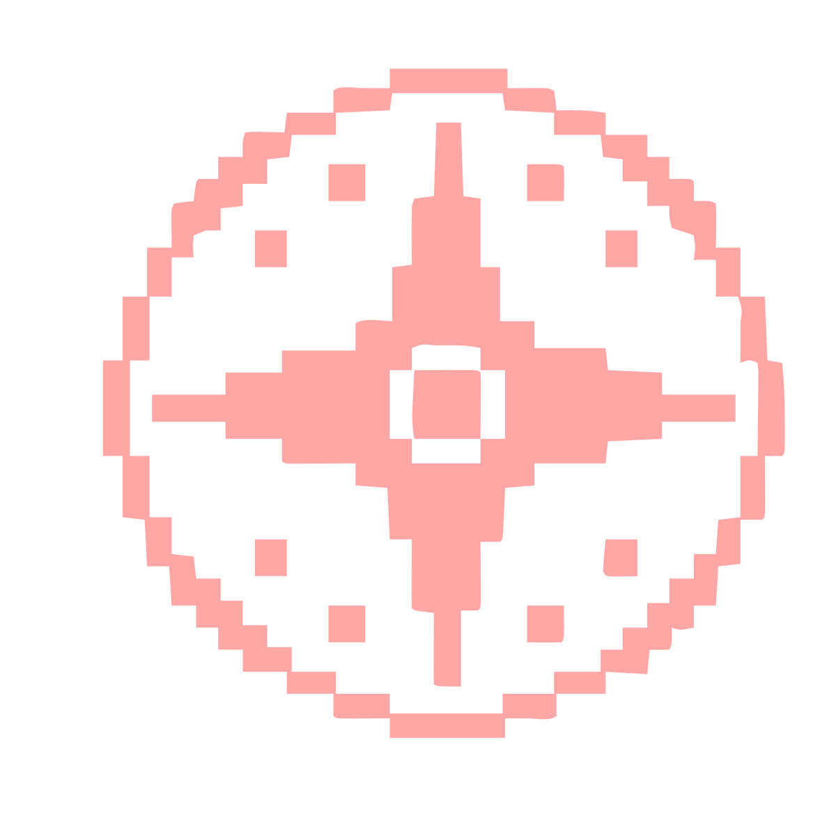 Pixel Compass Rose Logo #ffa6a6