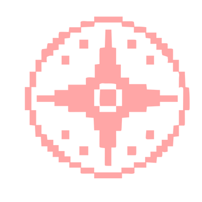 Pixel Compass Rose Logo #ffa6a6