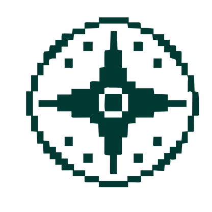 Pixel Compass Rose Logo #003932