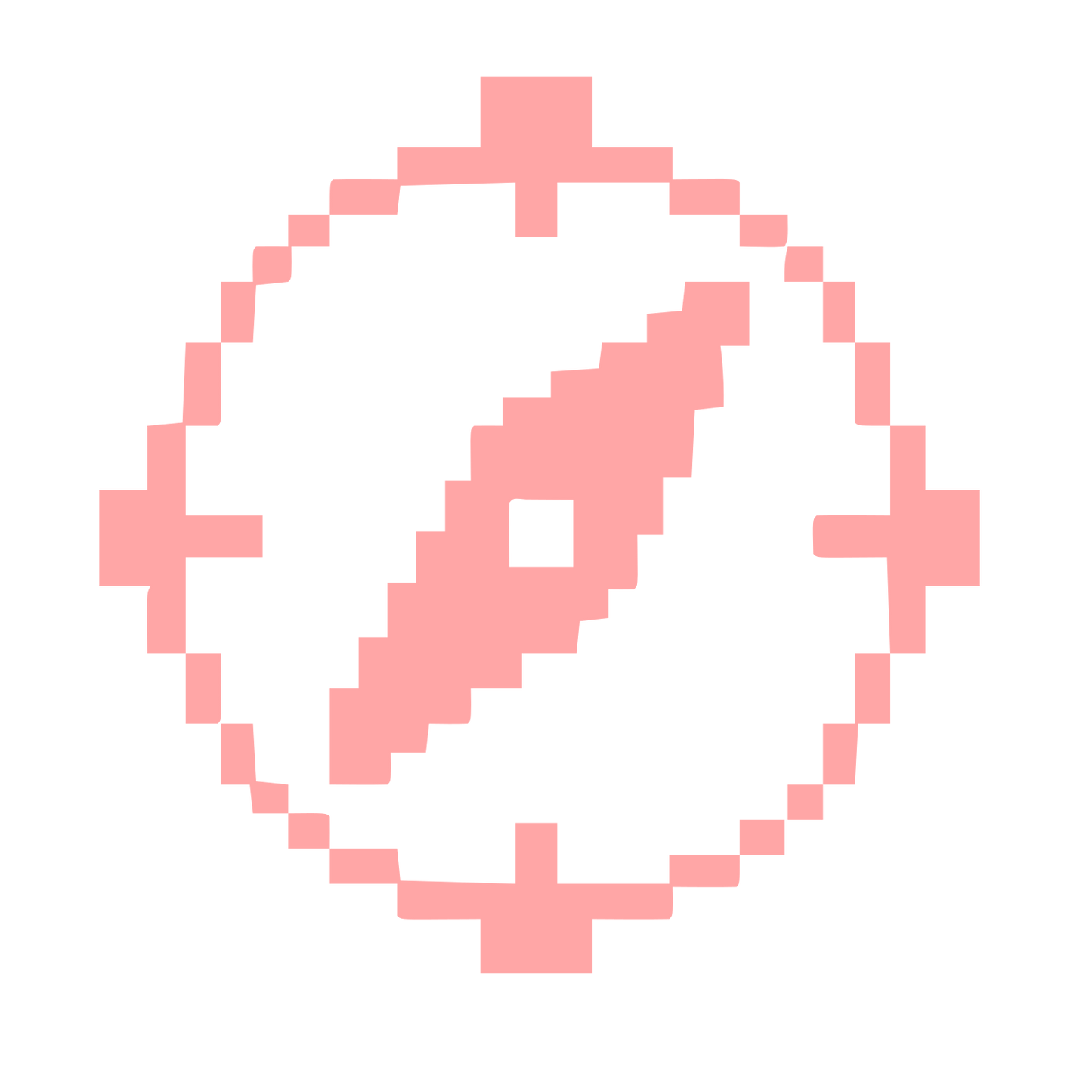 Pixel Compass Logo #ffa6a6