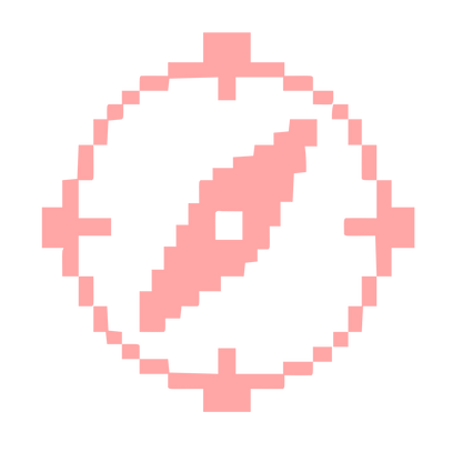 Pixel Compass Logo #ffa6a6