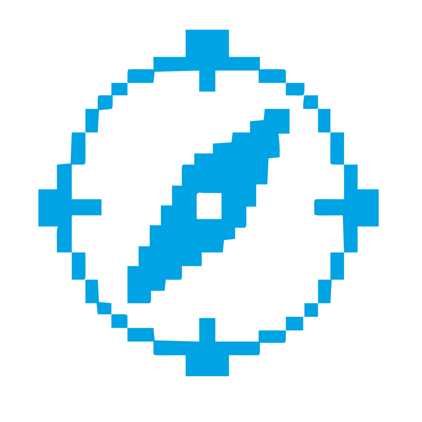 Pixel Compass Logo #00a3e4