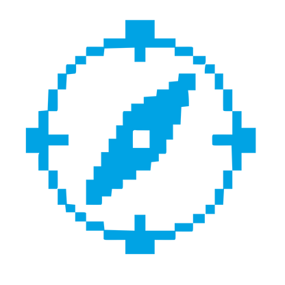 Pixel Compass Logo #00a3e4