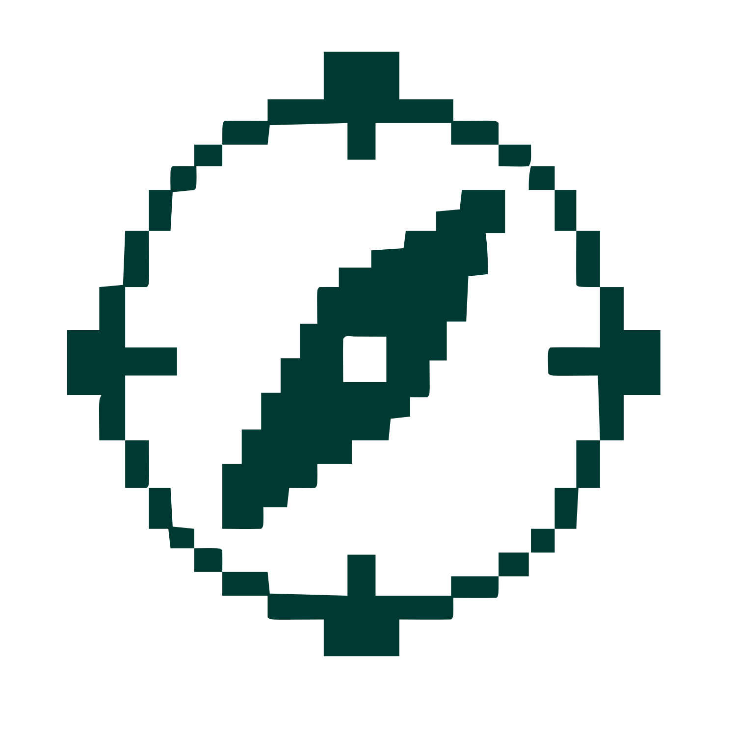 Pixel Compass Logo #003932