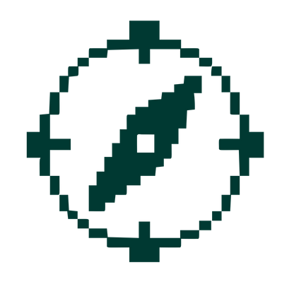 Pixel Compass Logo #003932